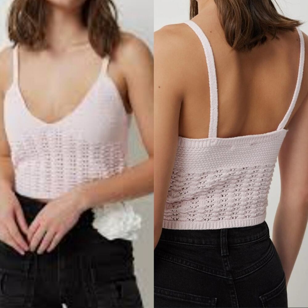 Ardene Strappy Top Medium M Crochet Pink Boho NWT Festival Summer Breazy